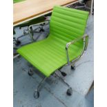 AFTER CHARLES & RAY EAMES ALUMINIUM GROUP STYLE DESK CHAIR, 91cm H x 57cm W.
