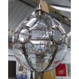 HALL LANTERN, English country style, globular form, 120cm drop approx.