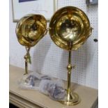 TABLE LAMPS, a pair, in brass, 60cm H x 26cm.