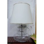 WILLIAM YEOWARD CRYSTAL TABLE LAMP, with shade 57cm H.