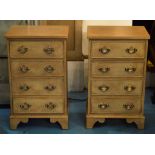 BEDSIDE CHESTS, a pair, Georgian style grey painted, each with four drawers, 74cm H x 44cm x 33cm.