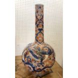 IMARI BOTTLE VASE, of substantial proportions, having raised dragon decoration, 62cm H.