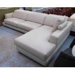 GYFORM CORNER SOFA, Italian designer in soft cream leather with adjustable headrests,