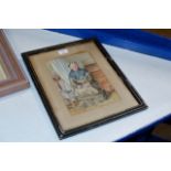 FRAMED WATERCOLOUR - PORTRAIT OF A LADY