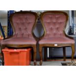 2 BUTTON BACKED BEDROOM CHAIRS