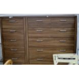 2 PIECE MODERN BEDROOM SUITE COMPRISING 5 DRAWER TALL CHEST & 2 OVER 4 CHEST OF DRAWERS