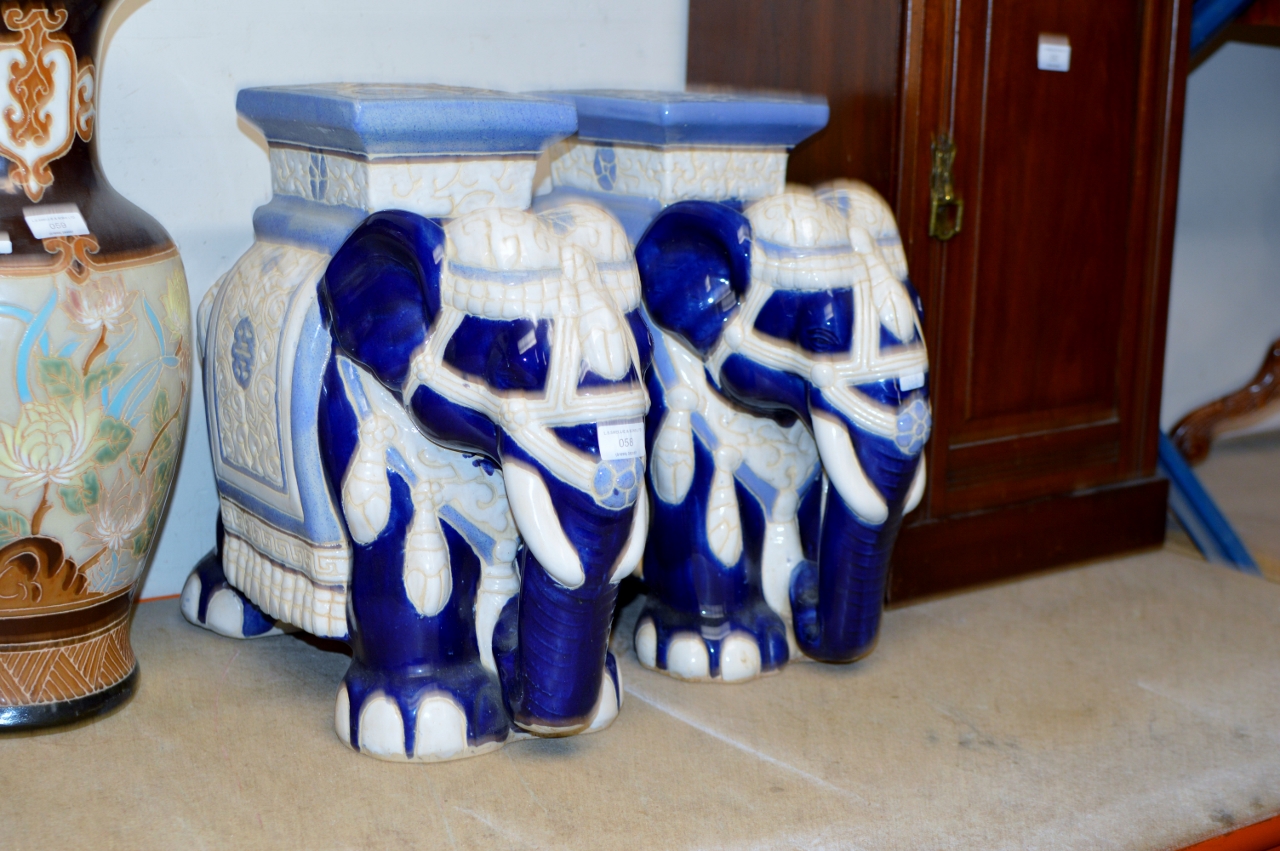 PAIR OF ELEPHANT PLANT STANDS