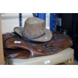 LEATHER HOLDALL & AUSTRALIAN LEATHER HAT