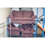 MODERN 3 PIECE FABRIC LOUNGE SUITE COMPRISING 2 SEATER SETTEE & 2 SINGLE ARM CHAIRS