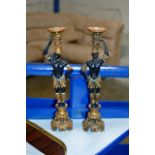 PAIR OF DECORATIVE FIGURAL CANDLE STICKS