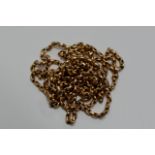 A 9 CARAT GOLD ROPE CHAIN - APPROXIMATE WEIGHT = 43 GRAMS