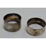 2 VARIOUS SILVER NAPKIN RINGS