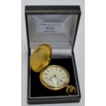 A GOLD PLATED POCKET WATCH WITH SUBSIDIARY DIAL
