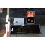 LEYLAND TRACTORS PIN TRAY, BADGE & CUFFLINKS