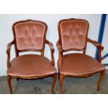 PAIR OF REPRODUCTION MAHOGANY ARM CHAIRS