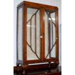 MAHOGANY DOUBLE DOOR DISPLAY CABINET