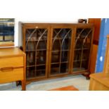 MAHOGANY TRIPLE DOOR BOOKCASE