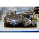 TRAY WITH ASSORTED EPNS WARE