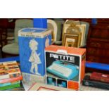 VINTAGE TYPEWRITER IN BOX & BABY FIRST STEP DOLL IN BOX