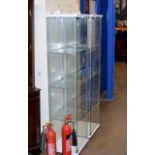 PAIR OF MODERN SINGLE DOOR DISPLAY CABINETS