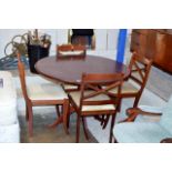 MODERN MAHOGANY DINING TABLE WITH 4 CHAIRS
