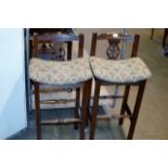 PAIR OF OAK HIGH CHAIRS