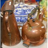 COPPER TEAPOT AND EWER