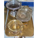 TRAY WITH QUANTITY OF E.P.N.S. WARE, TRAYS, DISHES, TUREEN,