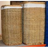 2 GRADUATED WICKER LINEN BASKETS