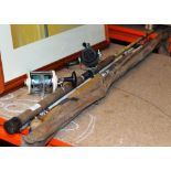 VARIOUS FISHING RODS, MULTIPLIER REEL, SPINNING REEL ETC