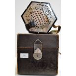 A GOOD C. WHEATSTONE CONCERTINA WITH ORIGINAL PRESENTATION BOX - SERIAL NUMBER 32257