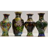 A GROUP OF 4 VARIOUS CHINESE CLOISONNÉ VASES