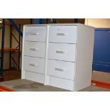 A PAIR OF MODERN 3 DRAWER BEDSIDE CHESTS