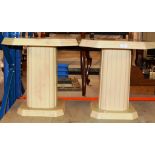 A PAIR OF MODERN MARBLE EFFECT OCCASIONAL TABLES