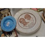 2 CARLSBERG POTTERY ADVERTISING ASHTRAYS, ROYALTY DISH & WINSTON CHURCHILL DISH