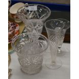 4 VARIOUS CUT CRYSTAL VASES