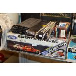 SCALEXTRIC SET WITH QUANTITY TRACK, BOXED CAR ETC