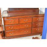 MAHOGANY SIDE BY SIDE 6 DRAWER CHEST WITH GLASS PRESERVE