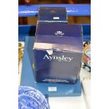 BOXED ROYAL WORCESTER DISH, BOXED PAIR OF AYNSLEY VASES & BOXED AYNSLEY CLOCK