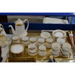 TRAY WITH 2 PART TEA SETS, PARAGON & ROYAL STANDARD