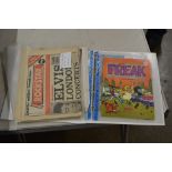 3 OLD NEWSPAPERS & 2 VINTAGE COMIC BOOKS
