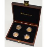 QUEEN ELIZABETH II PORTRAIT 4 SOVEREIGN COIN SET WITH PRESENTATION BOX & COA