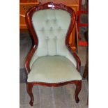 REPRODUCTION MAHOGANY FINISHED BEDROOM CHAIR