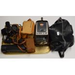 VARIOUS VINTAGE & MODERN CAMERAS & ACCESSORIES, TRIPOD STAND, FLASH UNITS ETC