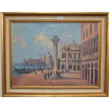 J.D. HENDERSON (JOSEPH, 1832 - 1908) - 17½" X 23½" GILT FRAMED OIL PAINTING ON BOARD - VENETIAN