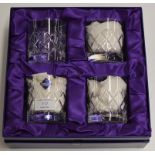 BOXED SET OF 4 EDINBURGH CRYSTAL WHISKY TUMBLERS