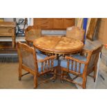 OAK EXTENDING TABLE WITH LEAF & 4 CHAIRS