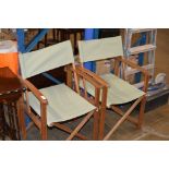 PAIR OF FOLDING DIRECTOR STYLE CHAIRS