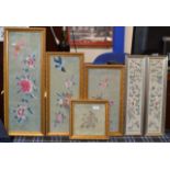 COLLECTION OF 6 VARIOUS VINTAGE FRAMED CHINESE SEWN PICTURES