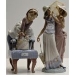 2 LLADRO PORCELAIN FIGURINE ORNAMENTS - CHARMING DUET 05766 & PURR-FECT FRIENDS 06512, BOTH WITH